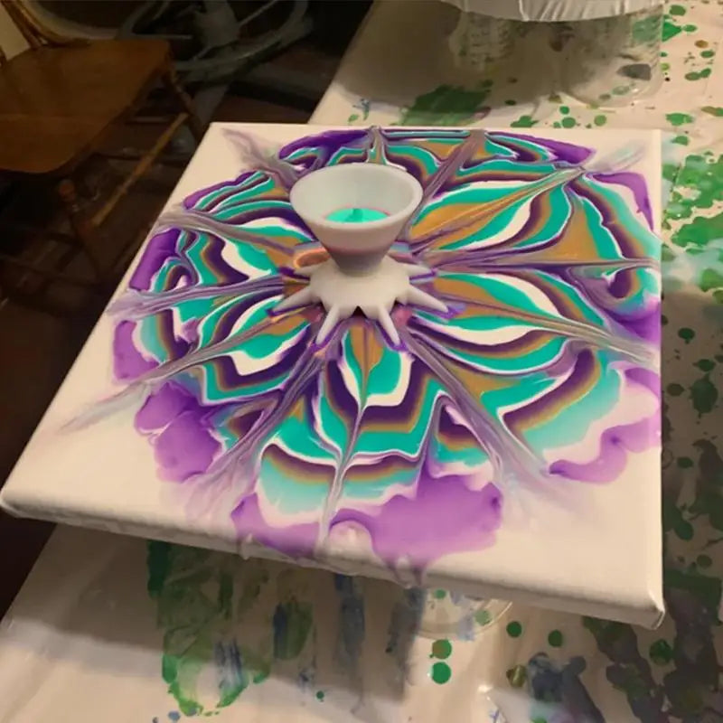 Nástroj na fluid art bloom pre akrylové liatie | Jednoduché plnenie a zdvíhanie pre kvetinový efekt | Opakovane použiteľný plast | 9×9×4 cm