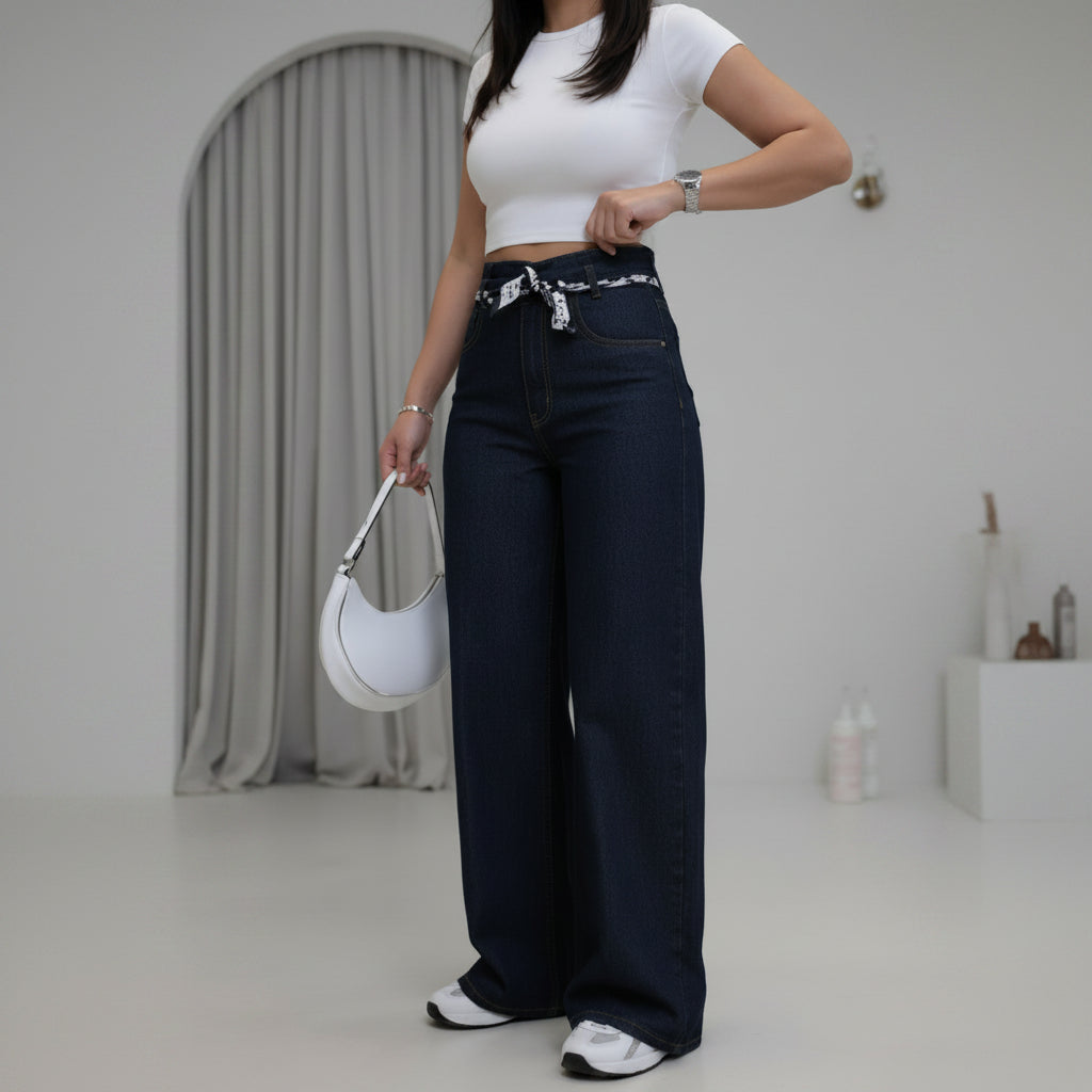Damen Stretchhose | Bequeme Baumwollhose mit elastischem Bund