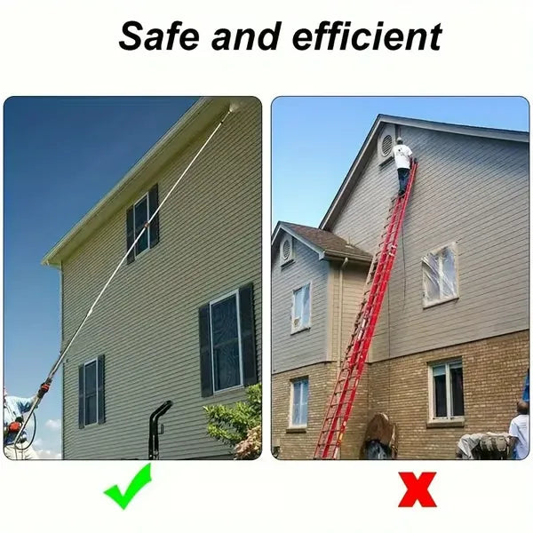 Teleskop-Hochdrucklanze 7,3 m Reichweite | Messing &amp; Edelstahl bis 4000 PSI/140°C | 0–40° Düsen farbcodiert + 10 O-Ringe