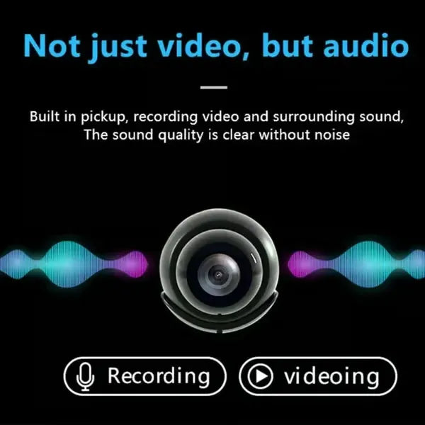Mini wifi bezpečnostná kamera 1080p s nočným videním | Živý náhľad + audio | Nahrávanie na microSD (možnosti 16-128GB)