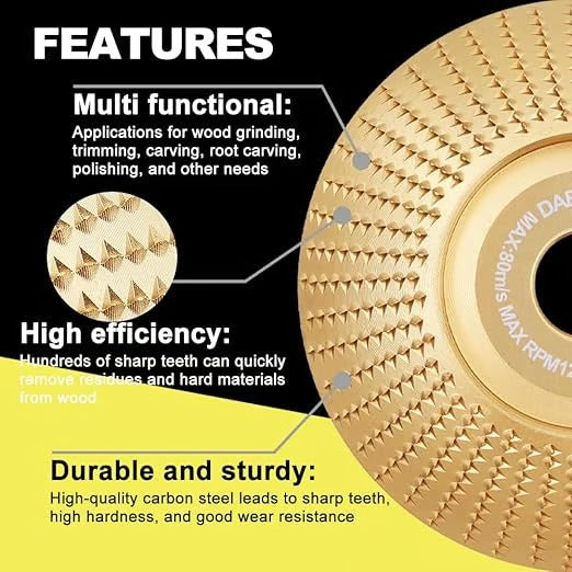 Holz Schleifscheiben Set 3-in-1 für Winkelschleifer | Formen, Schnitzen, Schleifen &amp; Polieren | Präziser Abtrag, vibrationsarm