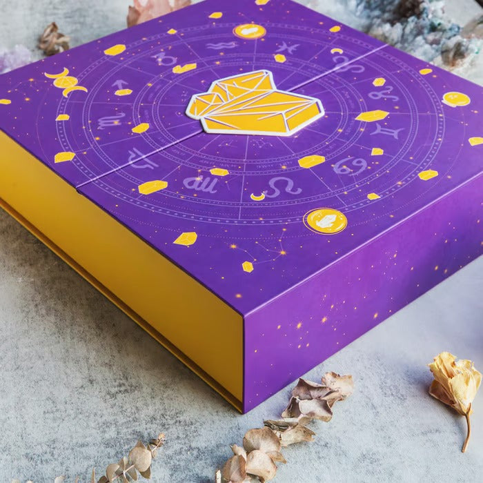 CrystalNight™ Halloween visszaszámláló doboz | 31 varázslatos éjszaka | drágakő adventi naptár és misztikus díszfigura