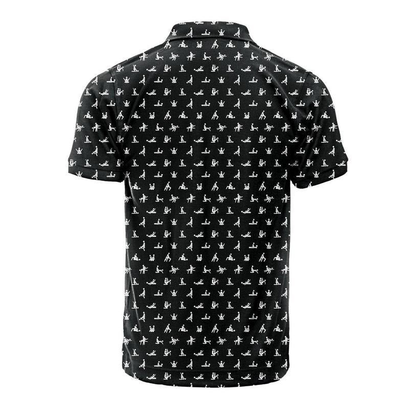 Herren Poloshirt mit Print | Atmungsaktives Stretch Polo im Slim Fit | Freizeitshirt für Alltag, Urlaub &amp; Freizeit