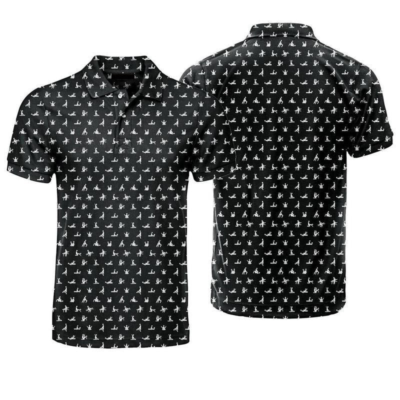Herren Poloshirt mit Print | Atmungsaktives Stretch Polo im Slim Fit | Freizeitshirt für Alltag, Urlaub &amp; Freizeit
