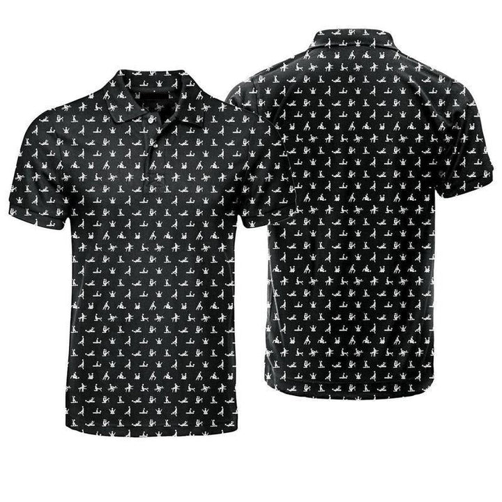 Herren Poloshirt mit Print | Atmungsaktives Stretch Polo im Slim Fit | Freizeitshirt für Alltag, Urlaub &amp; Freizeit