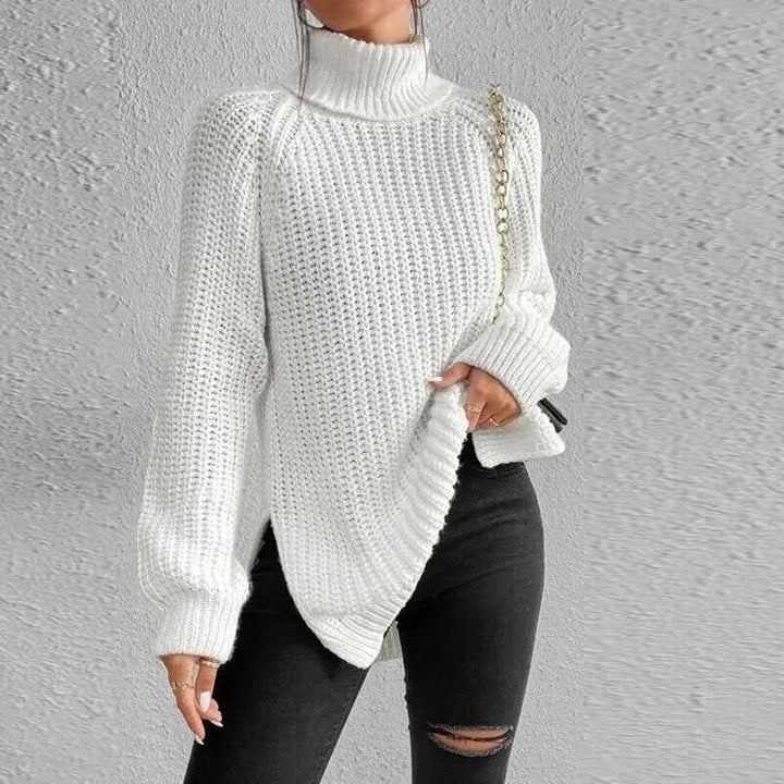 Damen Winterpullover | Warmer Strickpullover mit Rundhalsausschnitt, langen Ärmeln und lockerer Passform