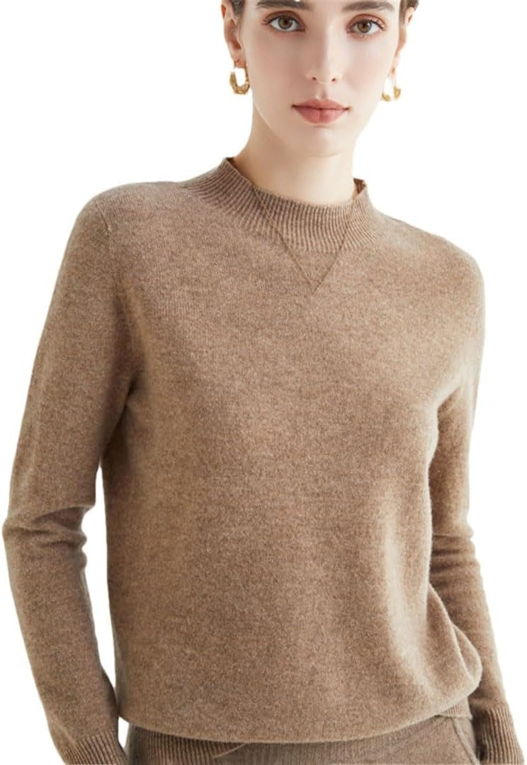 Damen Strickpullover | Figurbetonter Rippstrick-Pullover mit Rundhalsausschnitt und Stretch-Komfort