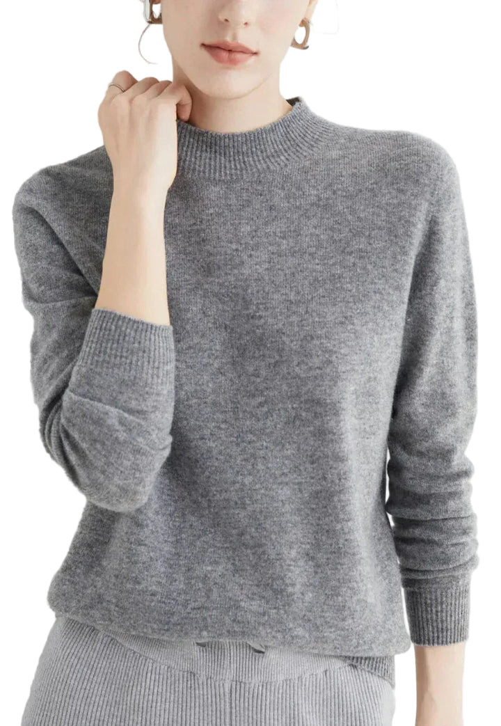 Damen Strickpullover | Figurbetonter Rippstrick-Pullover mit Rundhalsausschnitt und Stretch-Komfort