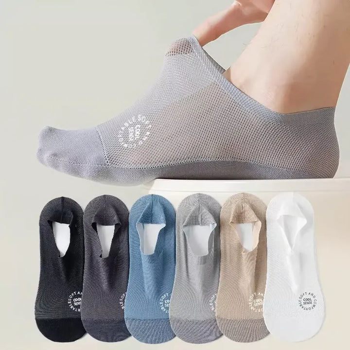 Unsichtbare Socken 6 Paar | Atmungsaktive No-Show Sneakersocken mit Anti-Rutsch-Ferse für Sneaker &amp; Loafer