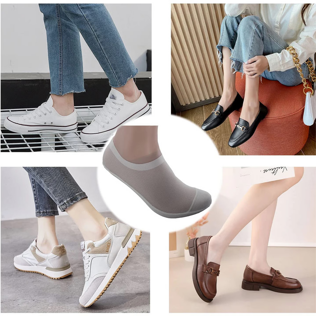 Unsichtbare Socken 6 Paar | Atmungsaktive No-Show Sneakersocken mit Anti-Rutsch-Ferse für Sneaker &amp; Loafer