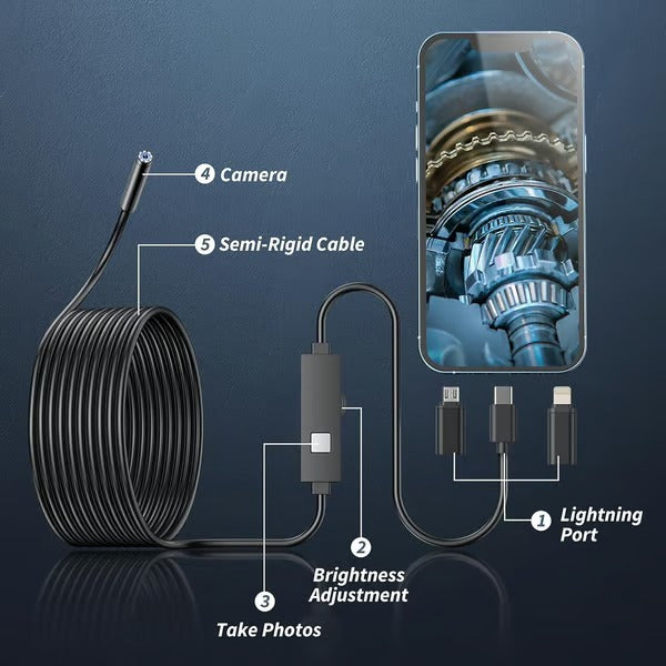 ZoomWand – Caméra d’inspection portable, compatible smartphone