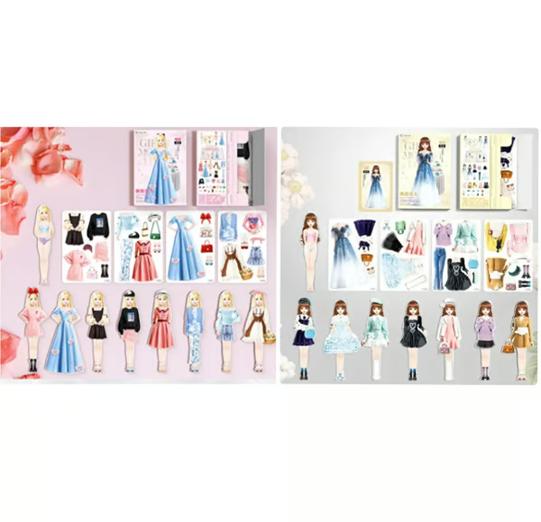 Magnetisches Anziehpuppen-Buch mit Outfits &amp; Accessoires | wiederverwendbares Mix-&amp;-Match-Set | kreatives Reisespiel für Kinder