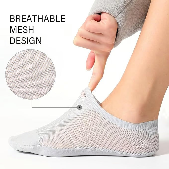 Unsichtbare Socken 6 Paar | Atmungsaktive No-Show Sneakersocken mit Anti-Rutsch-Ferse für Sneaker &amp; Loafer