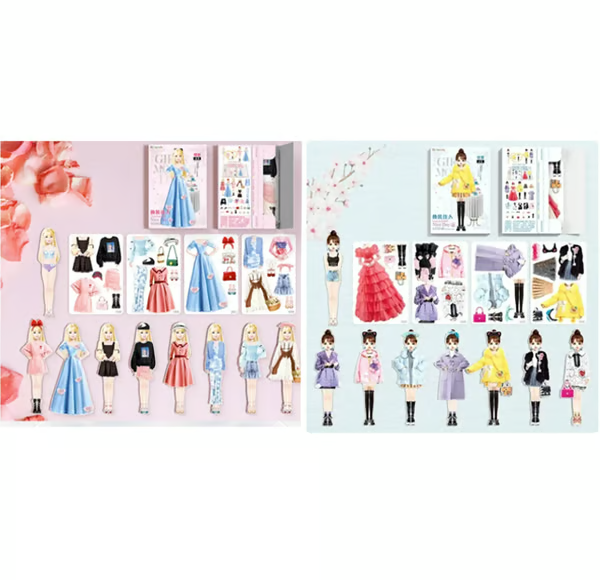 Magnetisches Anziehpuppen-Buch mit Outfits &amp; Accessoires | wiederverwendbares Mix-&amp;-Match-Set | kreatives Reisespiel für Kinder