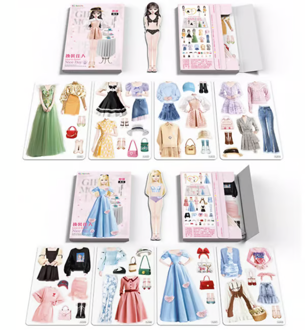 Magnetisches Anziehpuppen-Buch mit Outfits &amp; Accessoires | wiederverwendbares Mix-&amp;-Match-Set | kreatives Reisespiel für Kinder