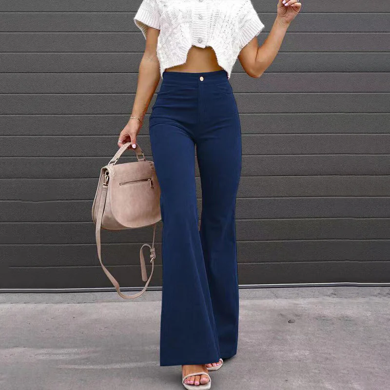 Damen Schlaghose | Hoch geschnittene Hose mit kurvenbetonender Passform und ausgestelltem Bein für elegante Looks