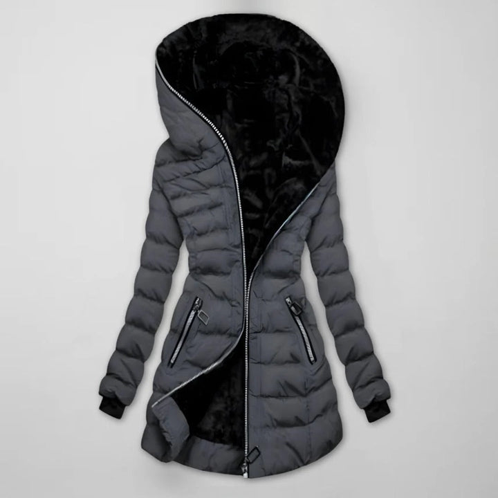 Damen Winterjacke mit Kapuze | Taillierte warme Jacke mit praktischen Taschen und bequemer Passform für Alltag und Freizeit