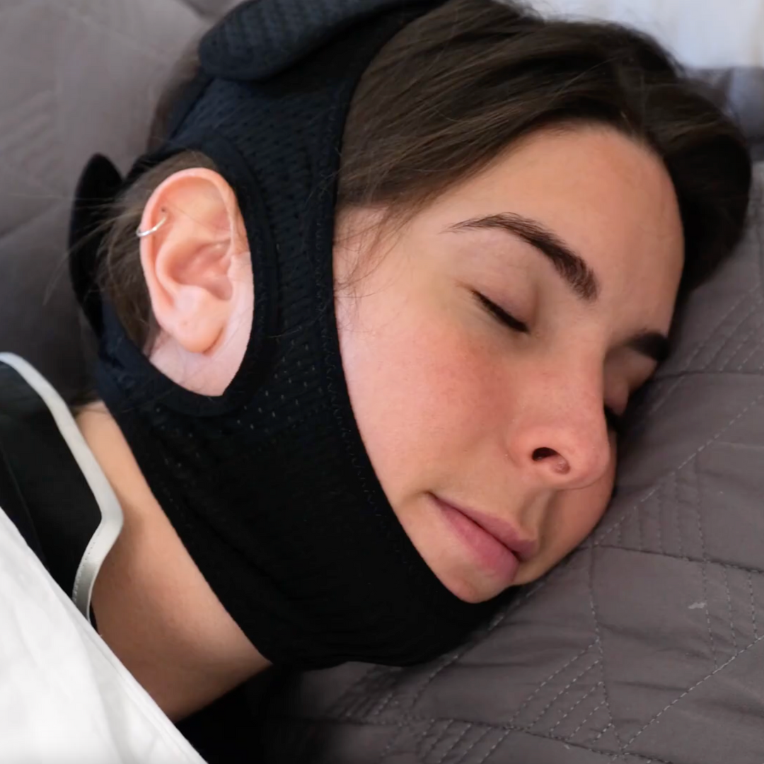 Anti-Snurk Hoofdband | Comfortabel Slaapmasker met Kinsteun | Verstelbaar &amp; Ademend Neopreen