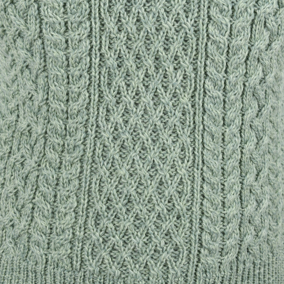 Damen Pullunder | Kurzer Strickpullunder mit Zopfmuster und weiten Armausschnitten