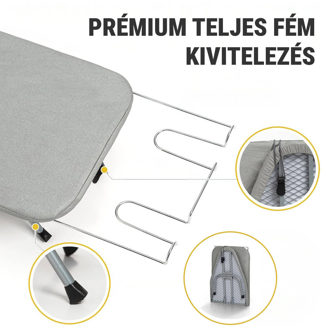 Faltbares Tischbügelbrett 81×30 cm | Kompakt &amp; Reisegeeignet | Mit Metall-Bügeleisenablage &amp; Antirutsch-Füßen