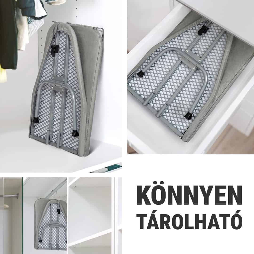 Faltbares Tischbügelbrett 81×30 cm | Kompakt &amp; Reisegeeignet | Mit Metall-Bügeleisenablage &amp; Antirutsch-Füßen