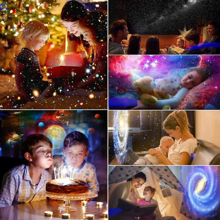 Sternenprojektor Nachtlicht mit 13 HD-Motiven | leise Stimmungsbeleuchtung mit Timer &amp; Fokus | Galaxy Licht für Zimmer