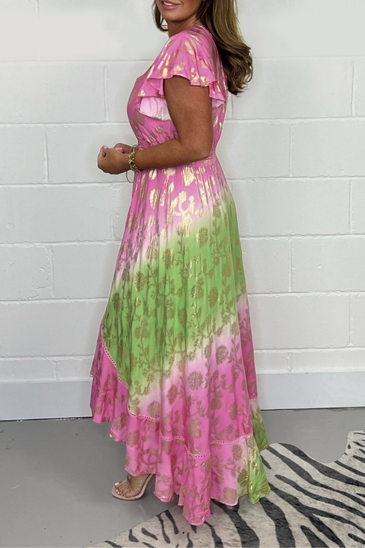Women’s dress with foil print | Flowing &amp; elegant | Sizes S–5XL | Luxurious material, eye-catching design