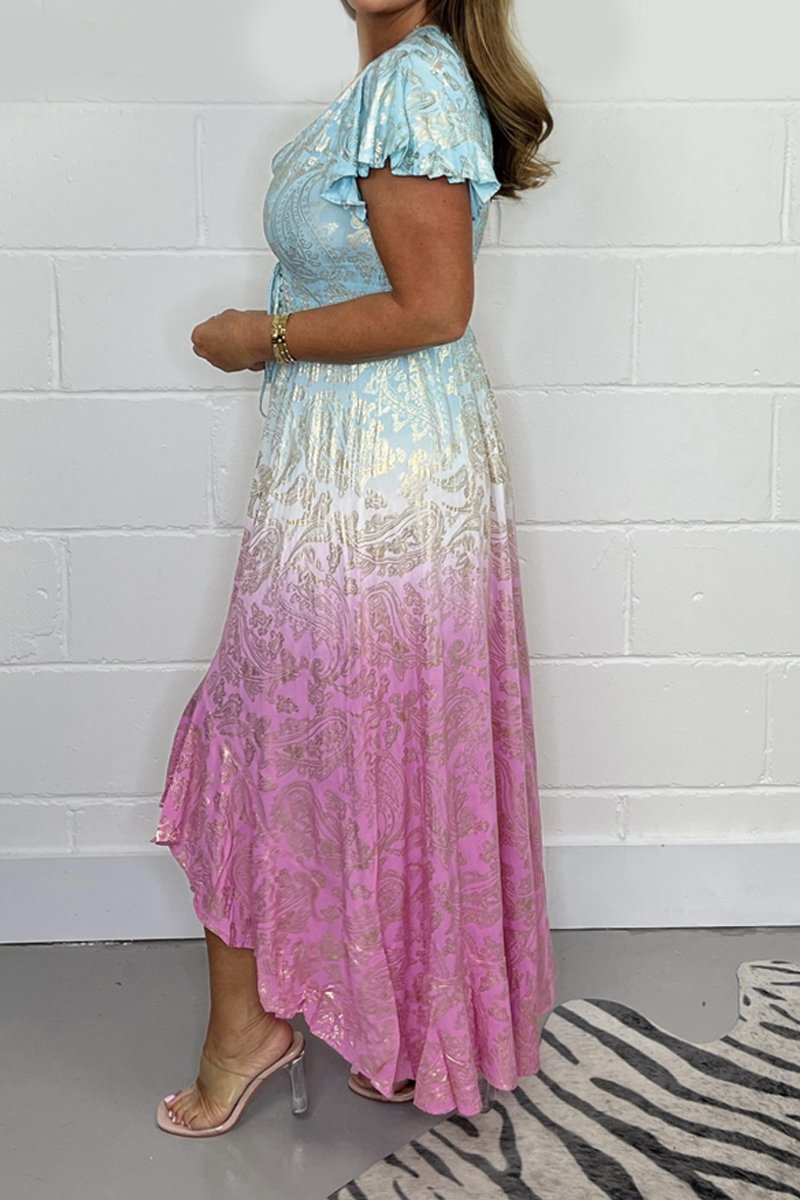 Women’s dress with foil print | Flowing &amp; elegant | Sizes S–5XL | Luxurious material, eye-catching design