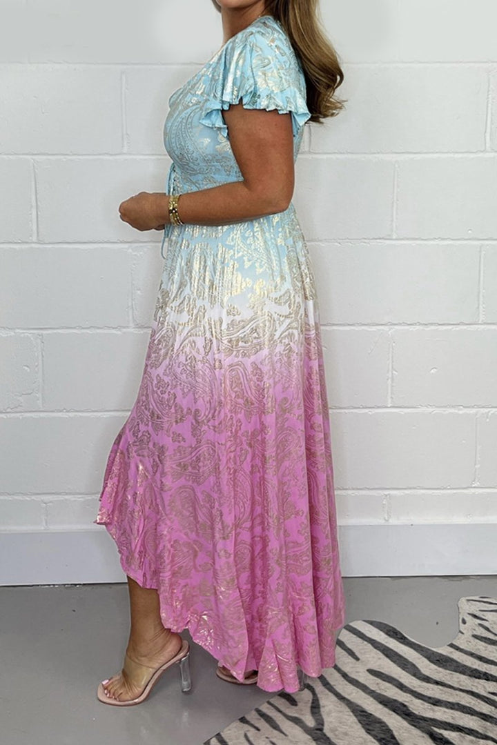 Women’s dress with foil print | Flowing &amp; elegant | Sizes S–5XL | Luxurious material, eye-catching design