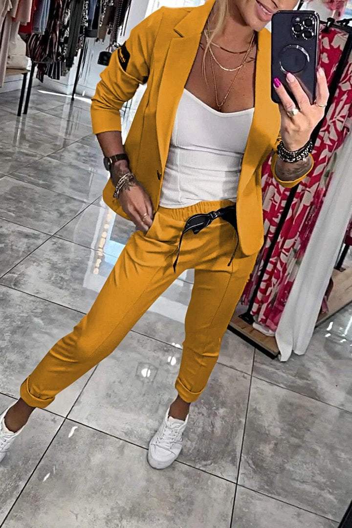 Damen Zweiteiler-Set mit elastischer Hose | Lockeres Oberteil &amp; bequeme Hose | Vielseitiger Alltagslook