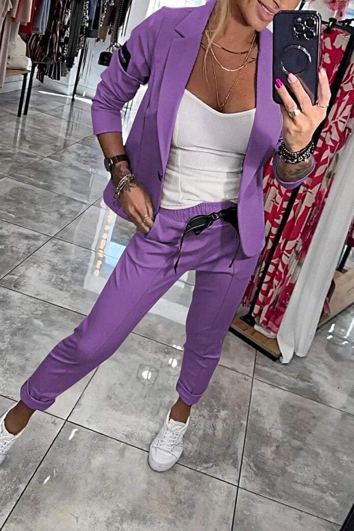 Damen Zweiteiler-Set mit elastischer Hose | Lockeres Oberteil &amp; bequeme Hose | Vielseitiger Alltagslook