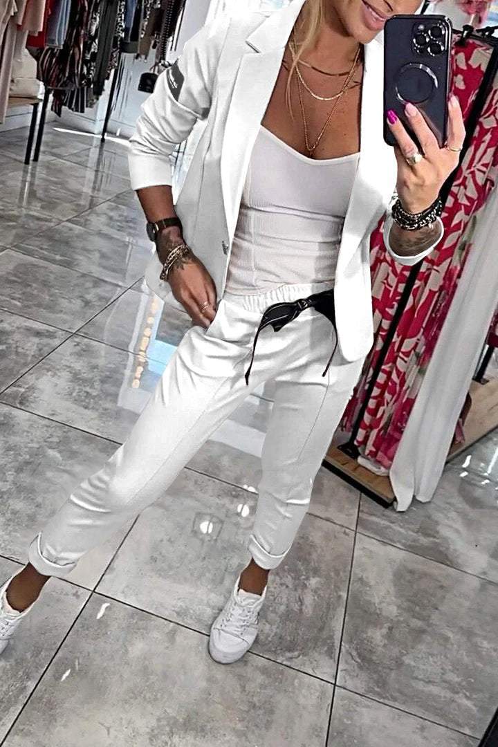 Damen Zweiteiler-Set mit elastischer Hose | Lockeres Oberteil &amp; bequeme Hose | Vielseitiger Alltagslook
