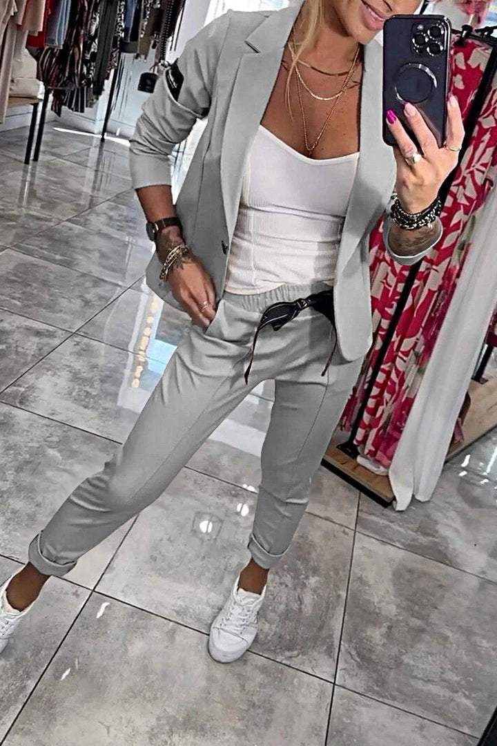 Damen Zweiteiler-Set mit elastischer Hose | Lockeres Oberteil &amp; bequeme Hose | Vielseitiger Alltagslook