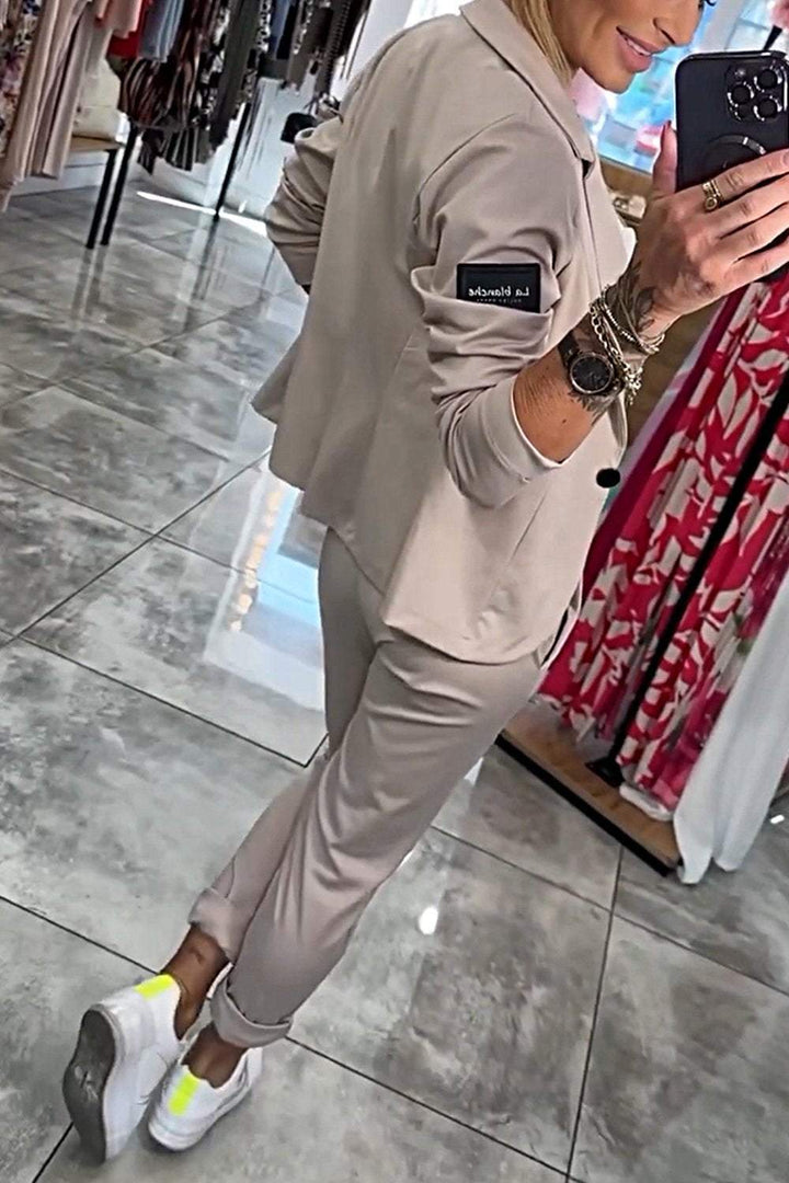 Damen Zweiteiler-Set mit elastischer Hose | Lockeres Oberteil &amp; bequeme Hose | Vielseitiger Alltagslook