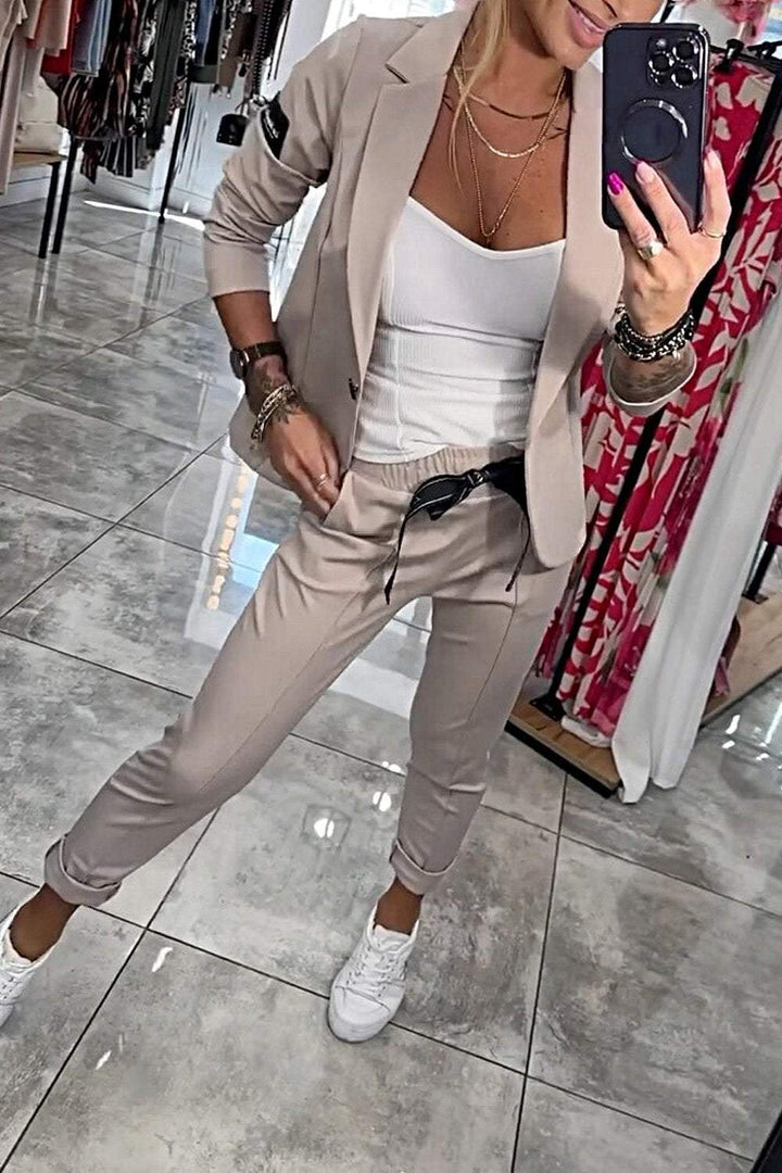 Damen Zweiteiler-Set mit elastischer Hose | Lockeres Oberteil &amp; bequeme Hose | Vielseitiger Alltagslook