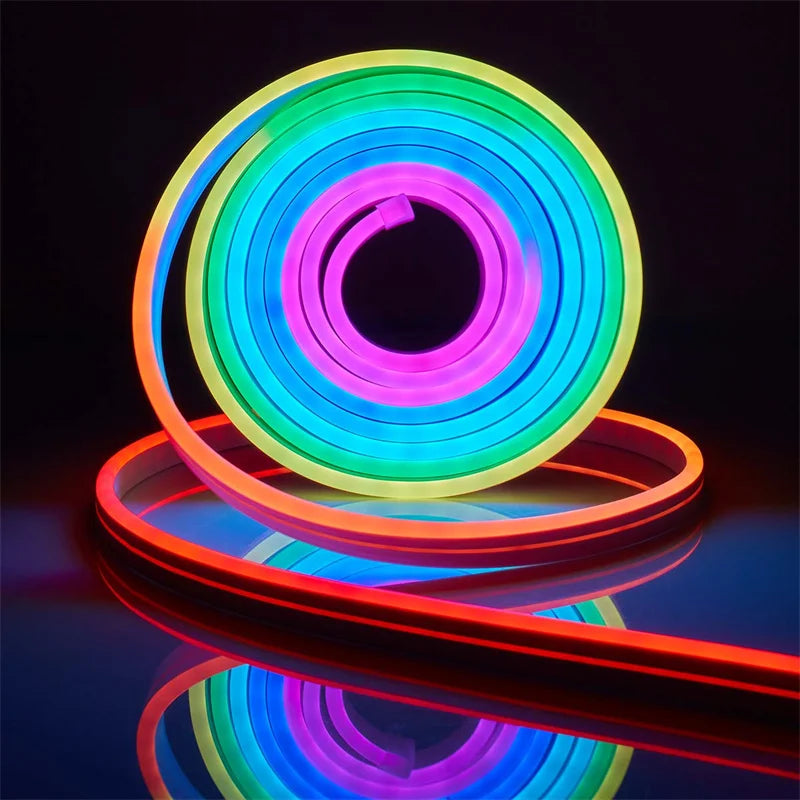 Bande LED néon flexible | Wi-Fi/App &amp; télécommande | Mode musique (11) &amp; 120+ animations pour ambiance de la pièce