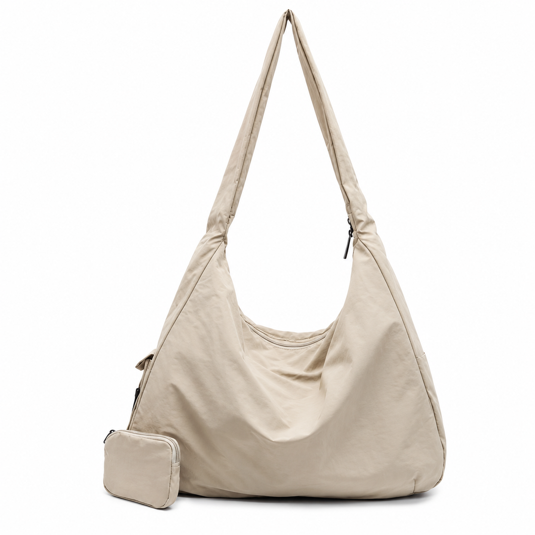 Damen Umhängetasche | Große Crossbody Tasche mit Reißverschluss und Außentasche
