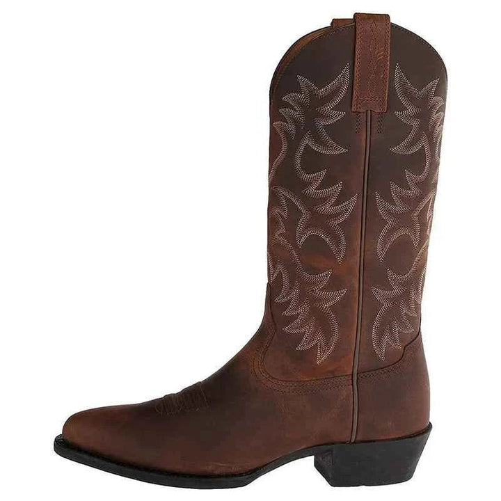 Damen Cowboystiefel im Western-Stil | Klassische Westernboots mit stabilem Absatz, hohem Schaft und dezenten Ziernähten