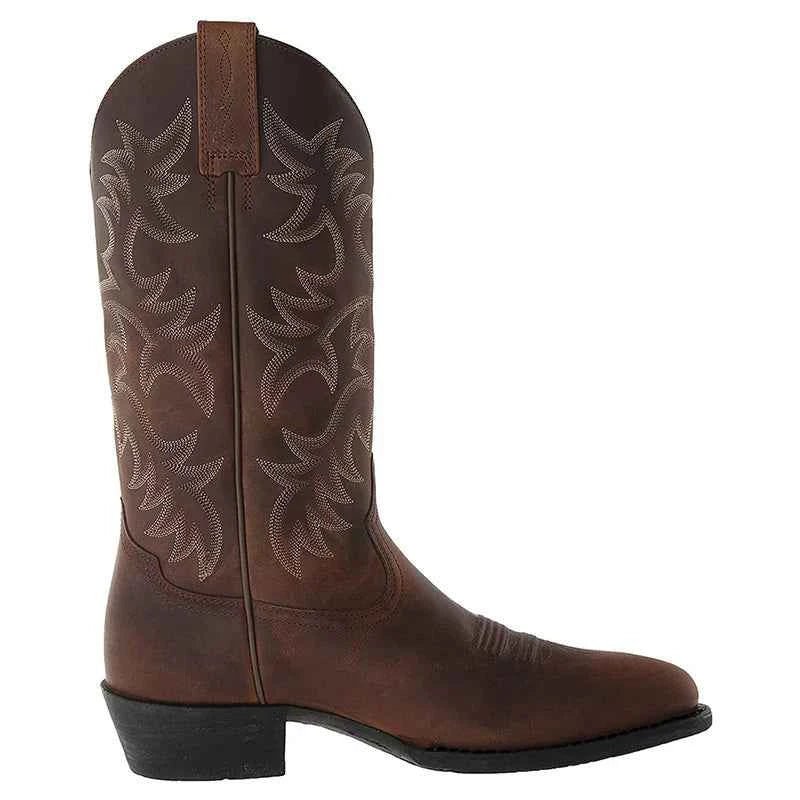 Damen Cowboystiefel im Western-Stil | Klassische Westernboots mit stabilem Absatz, hohem Schaft und dezenten Ziernähten