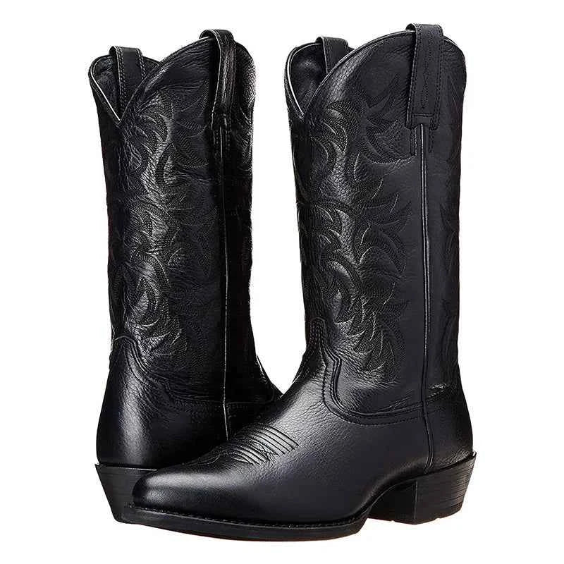 Damen Cowboystiefel im Western-Stil | Klassische Westernboots mit stabilem Absatz, hohem Schaft und dezenten Ziernähten