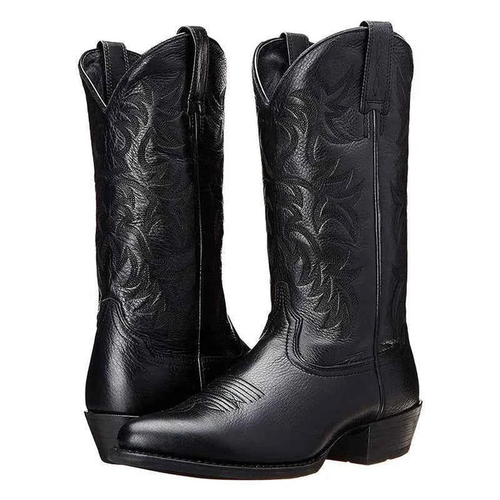 Damen Cowboystiefel im Western-Stil | Klassische Westernboots mit stabilem Absatz, hohem Schaft und dezenten Ziernähten