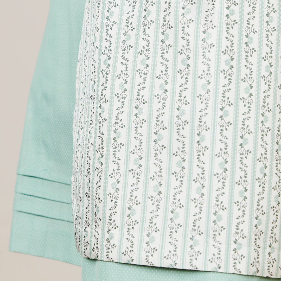 Damen Dirndl Mintgrün | Midi Trachtenkleid mit Froschgoscherl, Miederschnürung und 70 cm Rocklänge