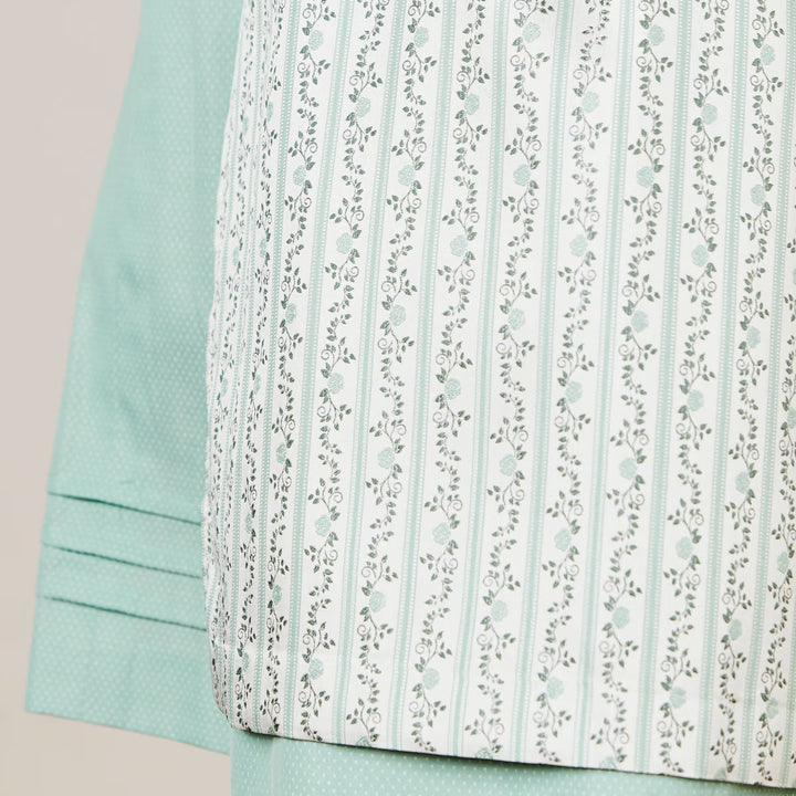 Damen Dirndl Mintgrün | Midi Trachtenkleid mit Froschgoscherl, Miederschnürung und 70 cm Rocklänge