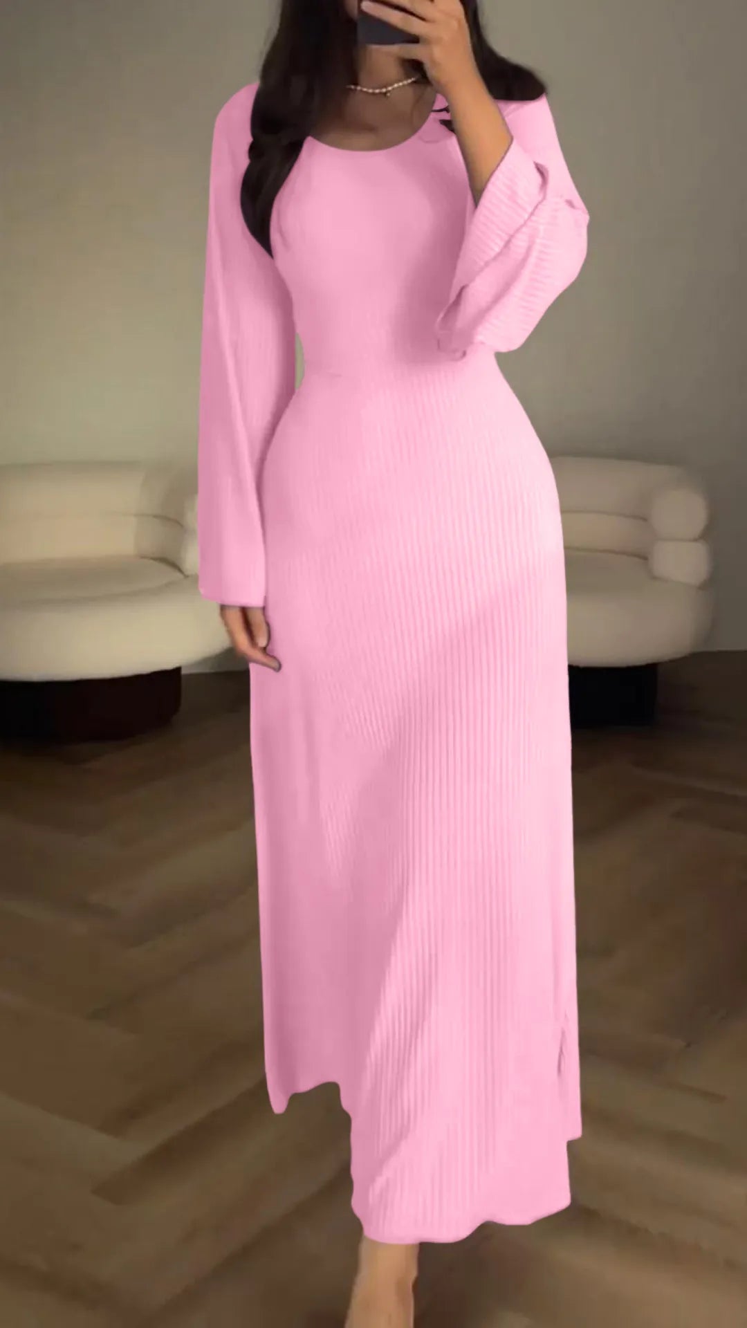 Bodycon maxi dress with corset lacing | flutter sleeves &amp; flared skirt | figure-hugging, comfortable with stretch | S–L