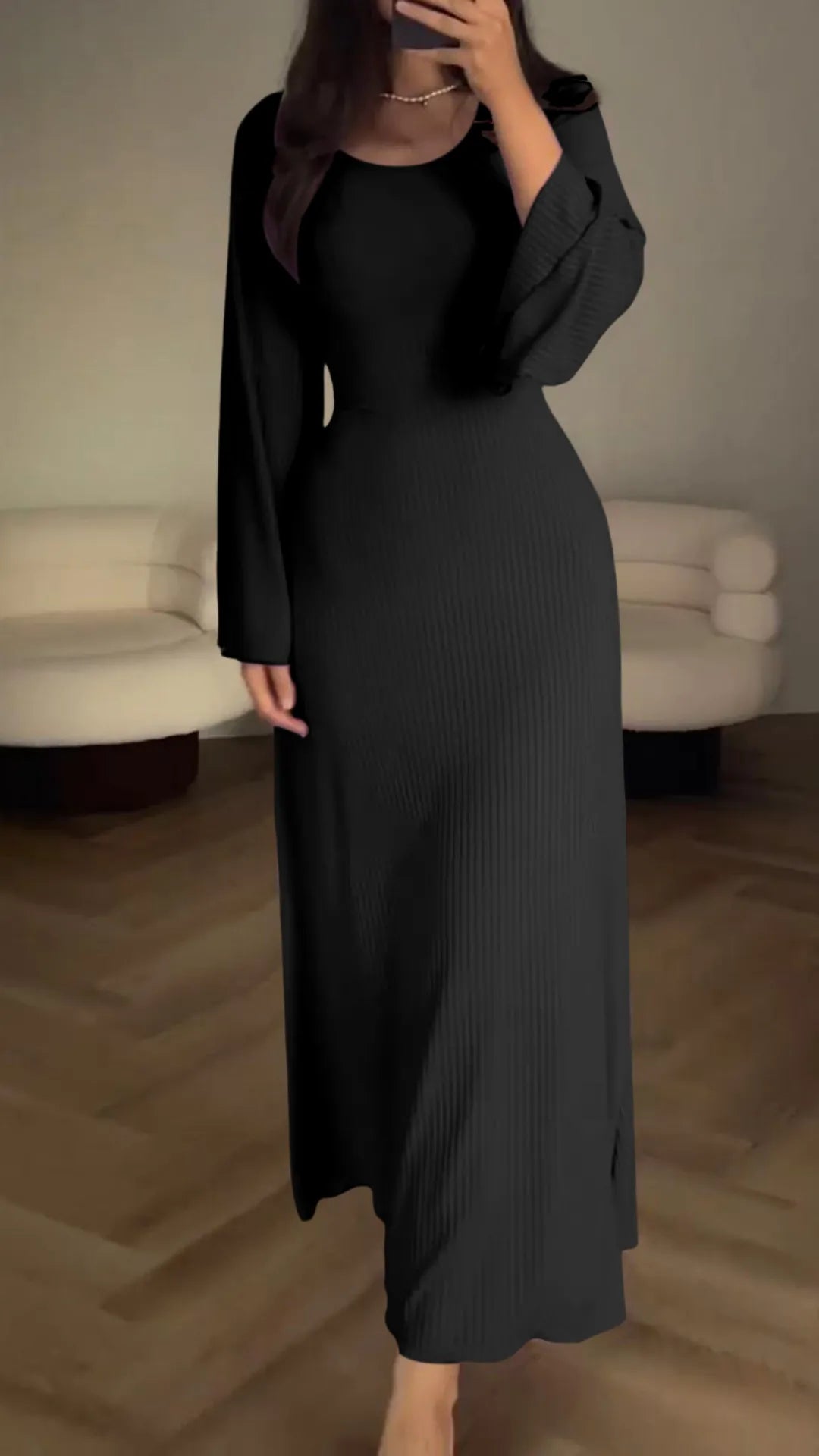 Bodycon maxi dress with corset lacing | flutter sleeves &amp; flared skirt | figure-hugging, comfortable with stretch | S–L