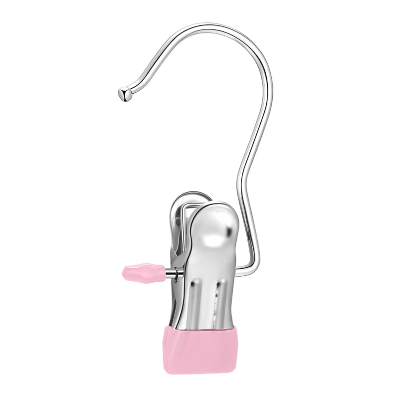 Clip appendiabiti a forma di S in acciaio inox | Salvaspazio &amp; antiscivolo | Girevole a 360° | Per pantaloni, gonne, calzini | Set da 10
