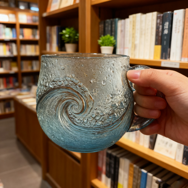 OceanWhirl – Handmade glass cup