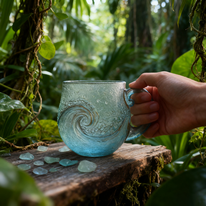 OceanWhirl – Handmade glass cup