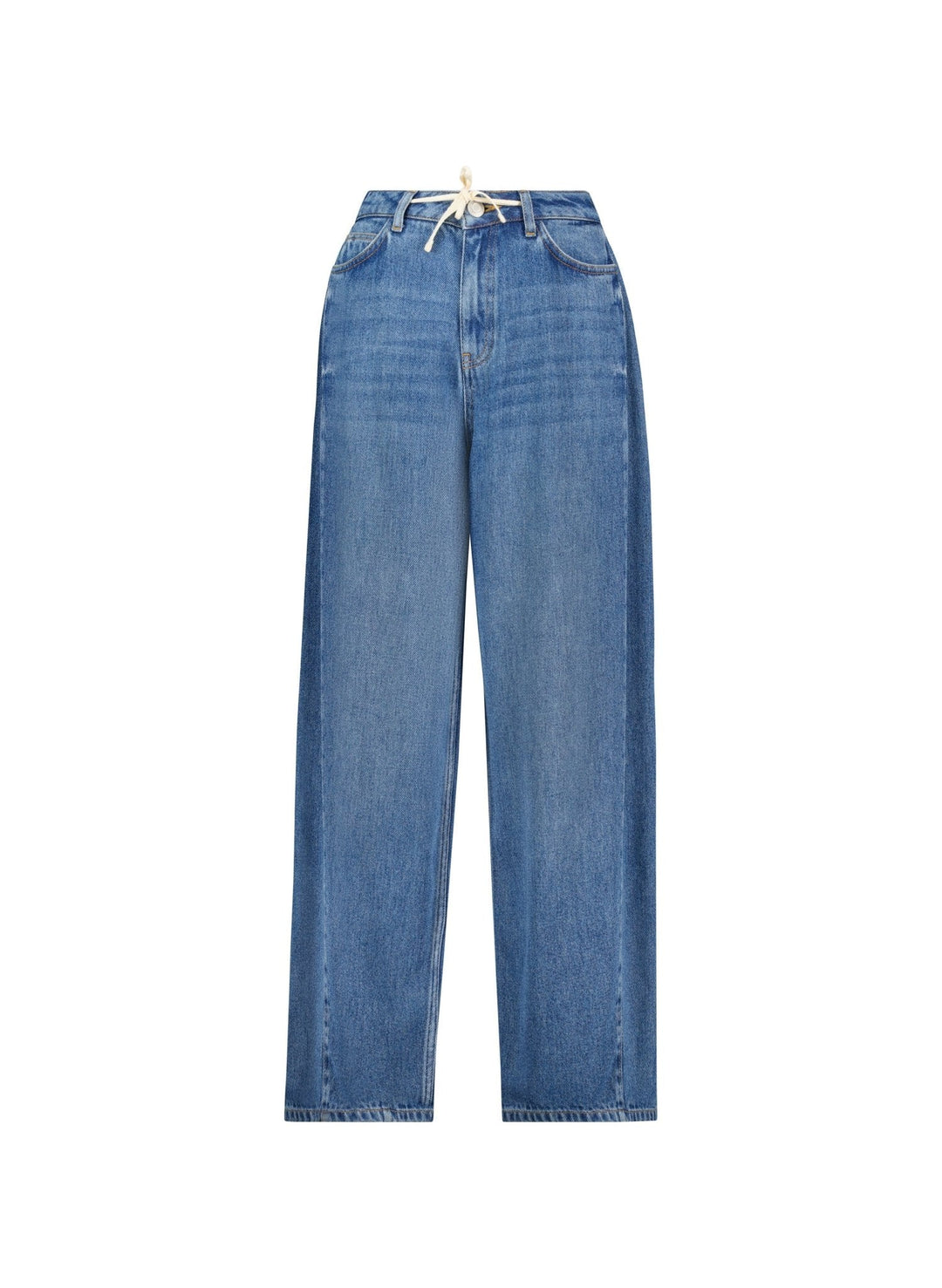 Damen Jeans | Wide Leg Jeans aus TENCEL Lyocell mit Bindeband und entspannter Passform
