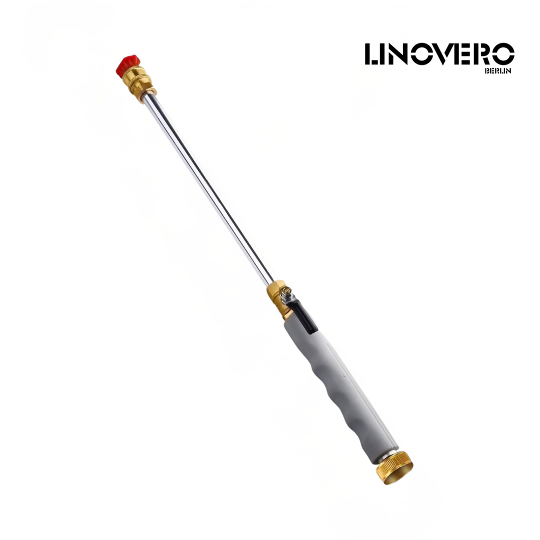 Hydro-Jet Hochdrucklanze für Gartenschlauch 44,5 cm | 2 Düsen: Jet &amp; Fächer | Edelstahl/Kupfer, auslaufsicher, 1/2" &amp; 3/4"